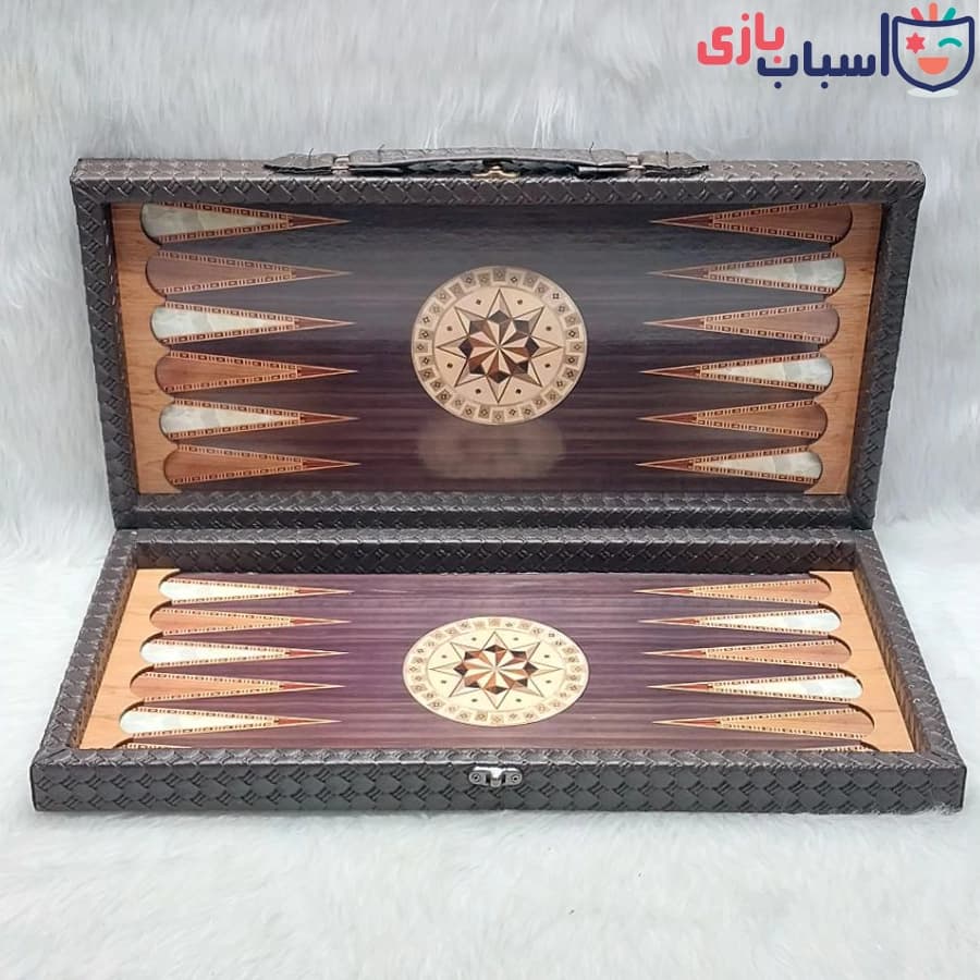 تخته نرد چرمی ساده طرح فندوقی