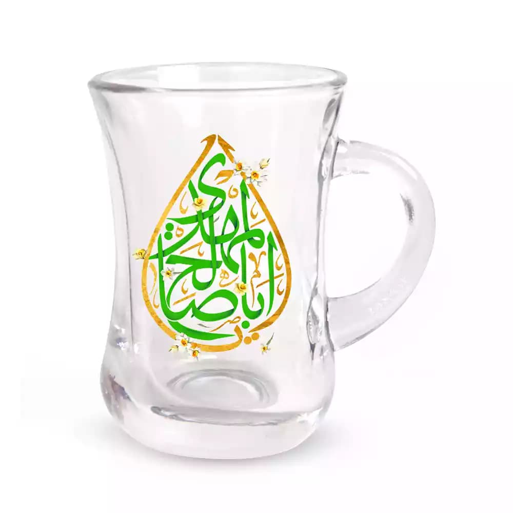 استکان کمرباریک نیمه شعبان دسته دار 6 عددی اباصالح المهدی کد 1383