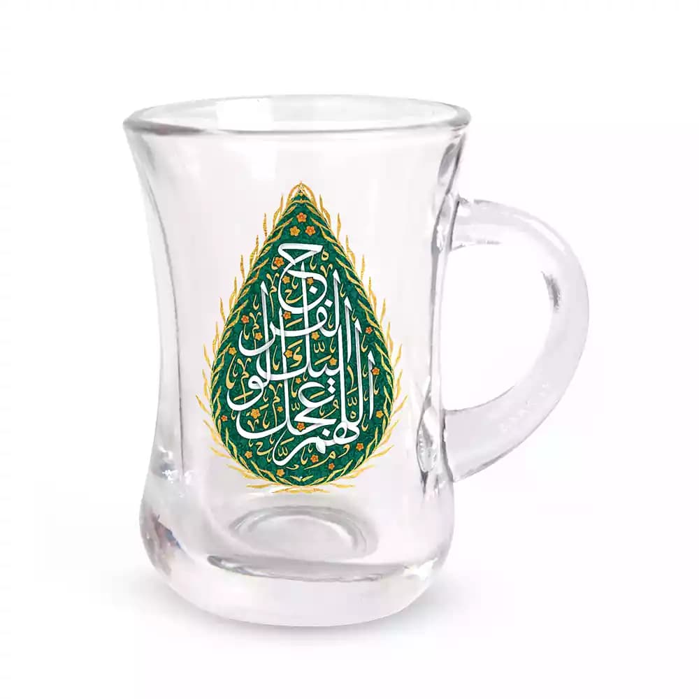 استکان کمرباریک نیمه شعبان دسته دار 6 عددی اللهم عجل لولیک الفرج کد 1387