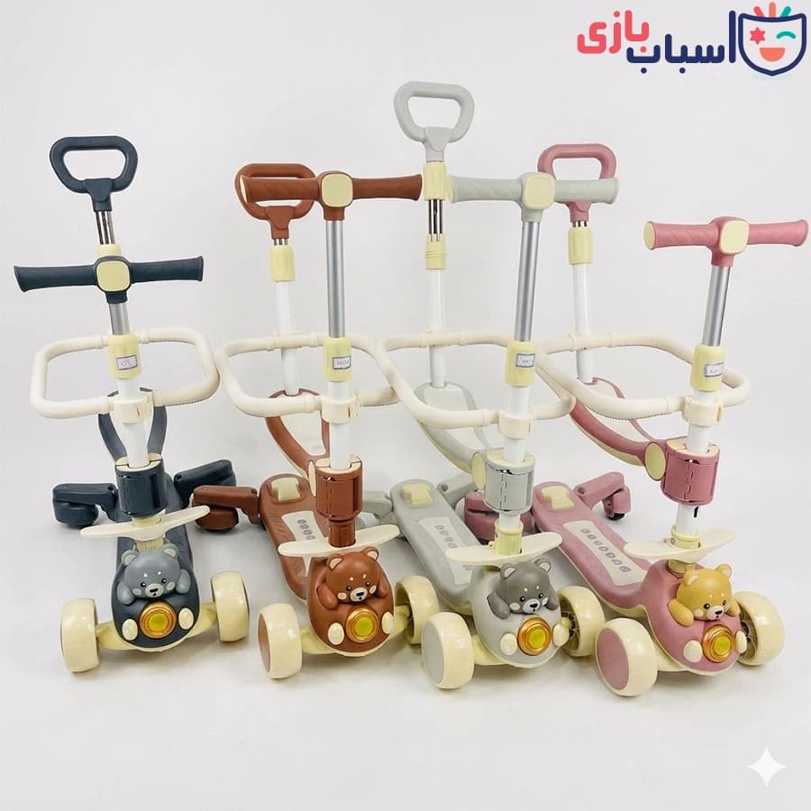 اسکوتر کودک صندلی دار طرح خرس 889