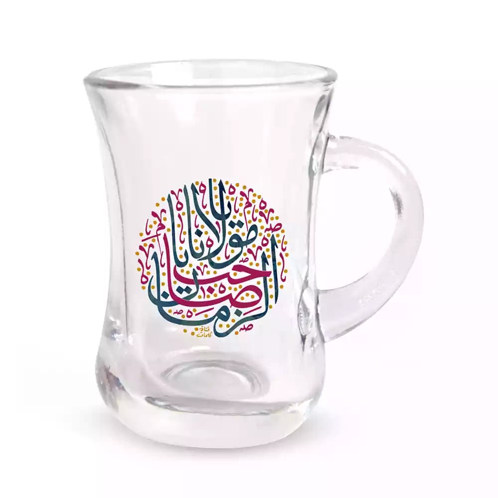 استکان کمرباریک نیمه شعبان دسته دار 6 عددی یا مولانا صاحب الزمان کد 1400