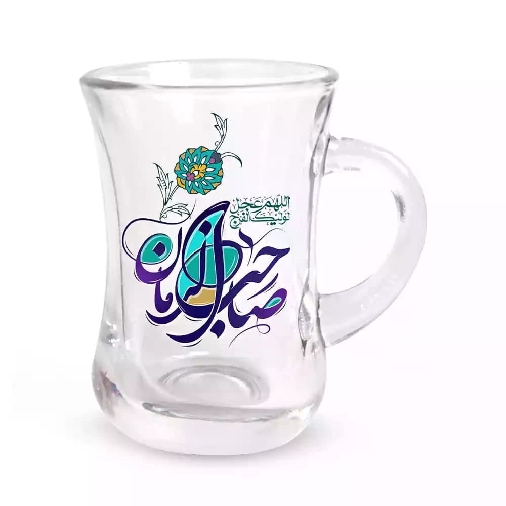 استکان کمرباریک نیمه شعبان دسته دار 6 عددی صاحب الزمان کد 1408