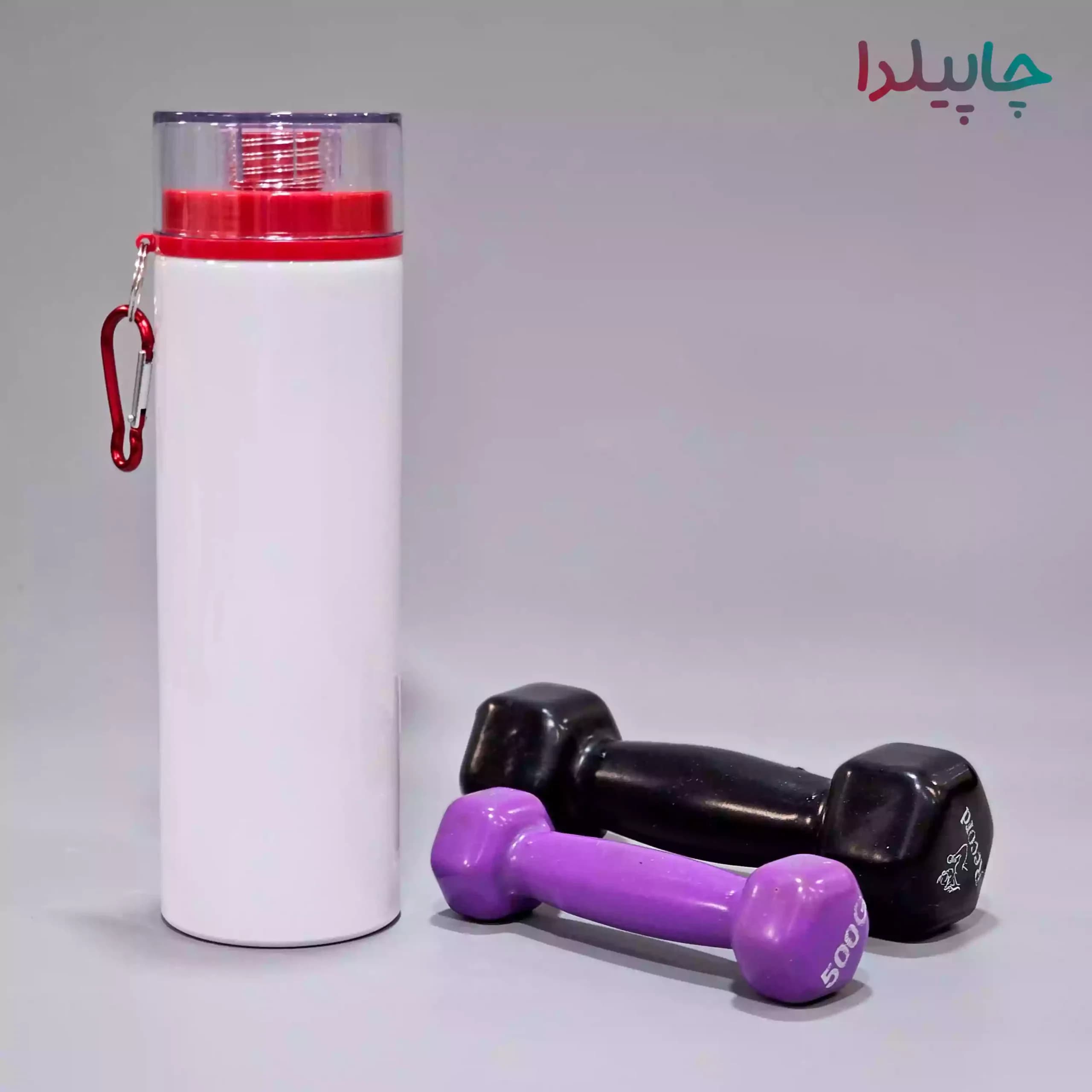 قمقمه فلزی لیوان دار با طرح بچه رئیس — تصویر ۴