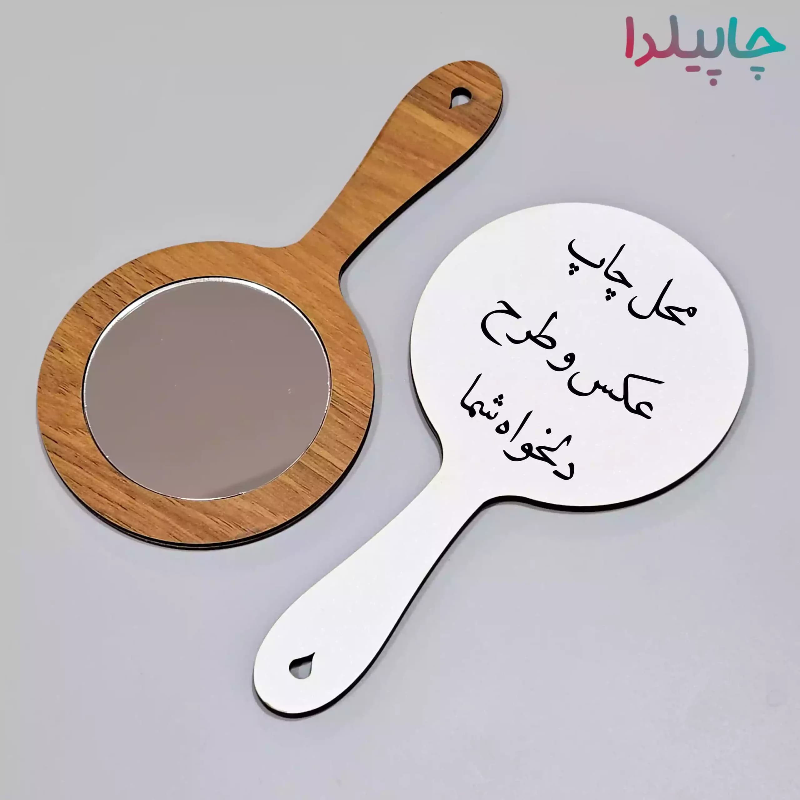 آینه دستی با چاپ عکس دلخواه
