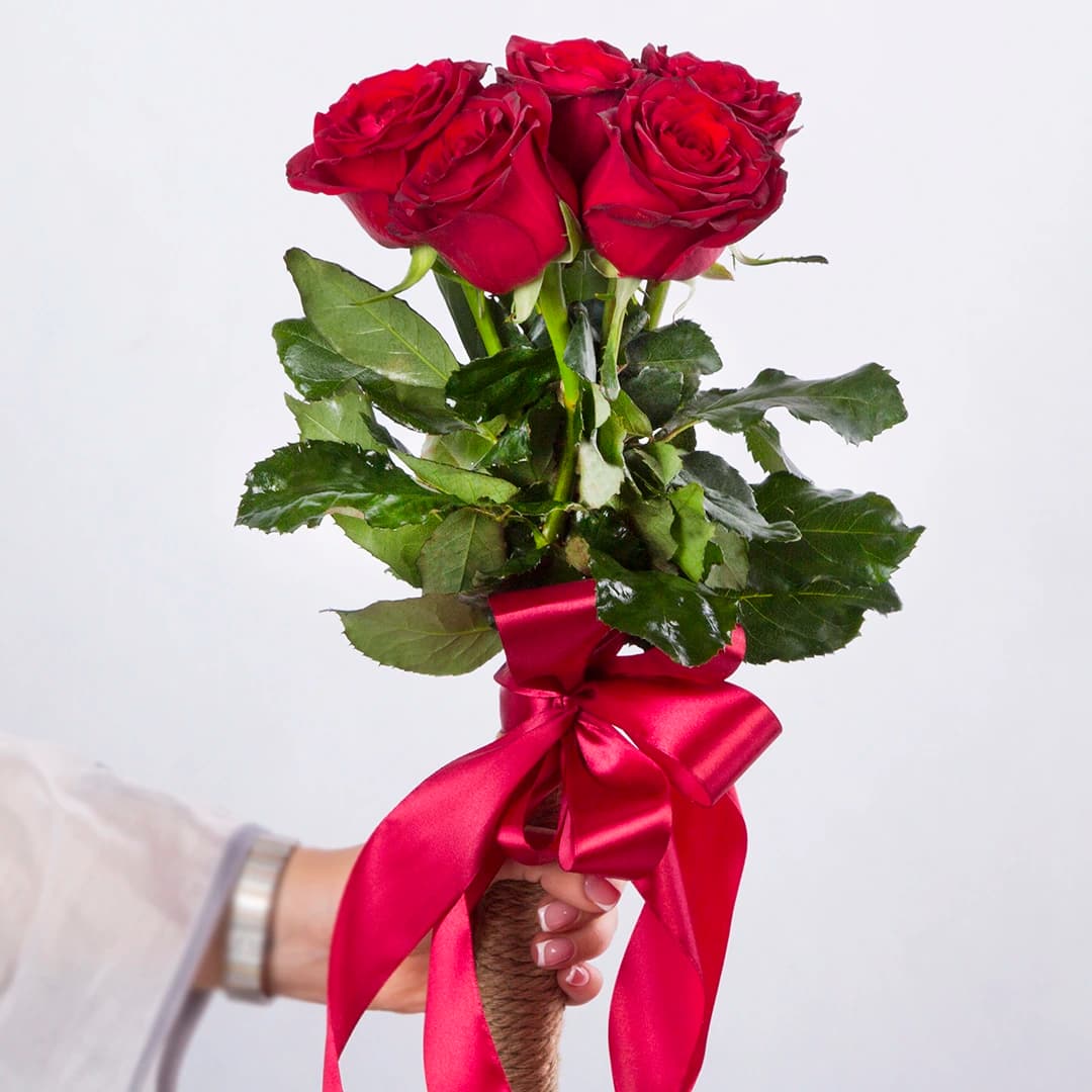 دسته گل رز هلندی قرمز کد 6220