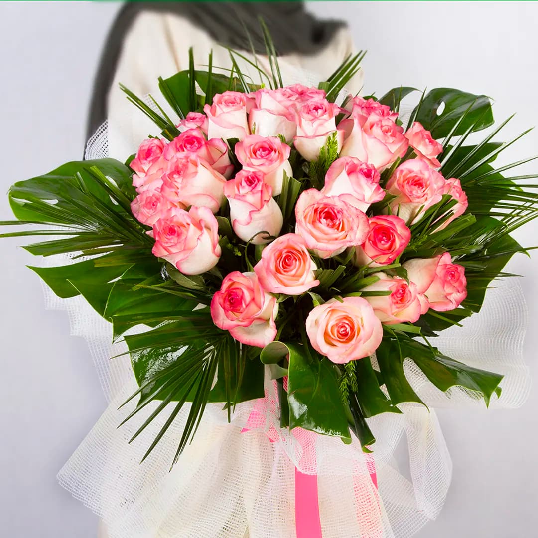 دسته گل رز هلندی لب ماتیکی کد 6290