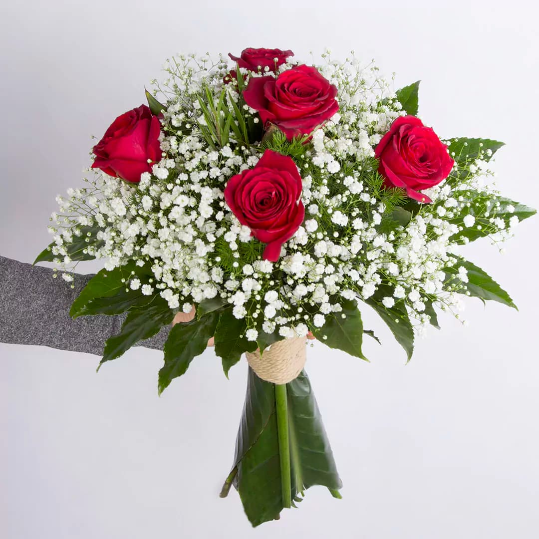 دسته گل رز هلندی و عروس کد 6560
