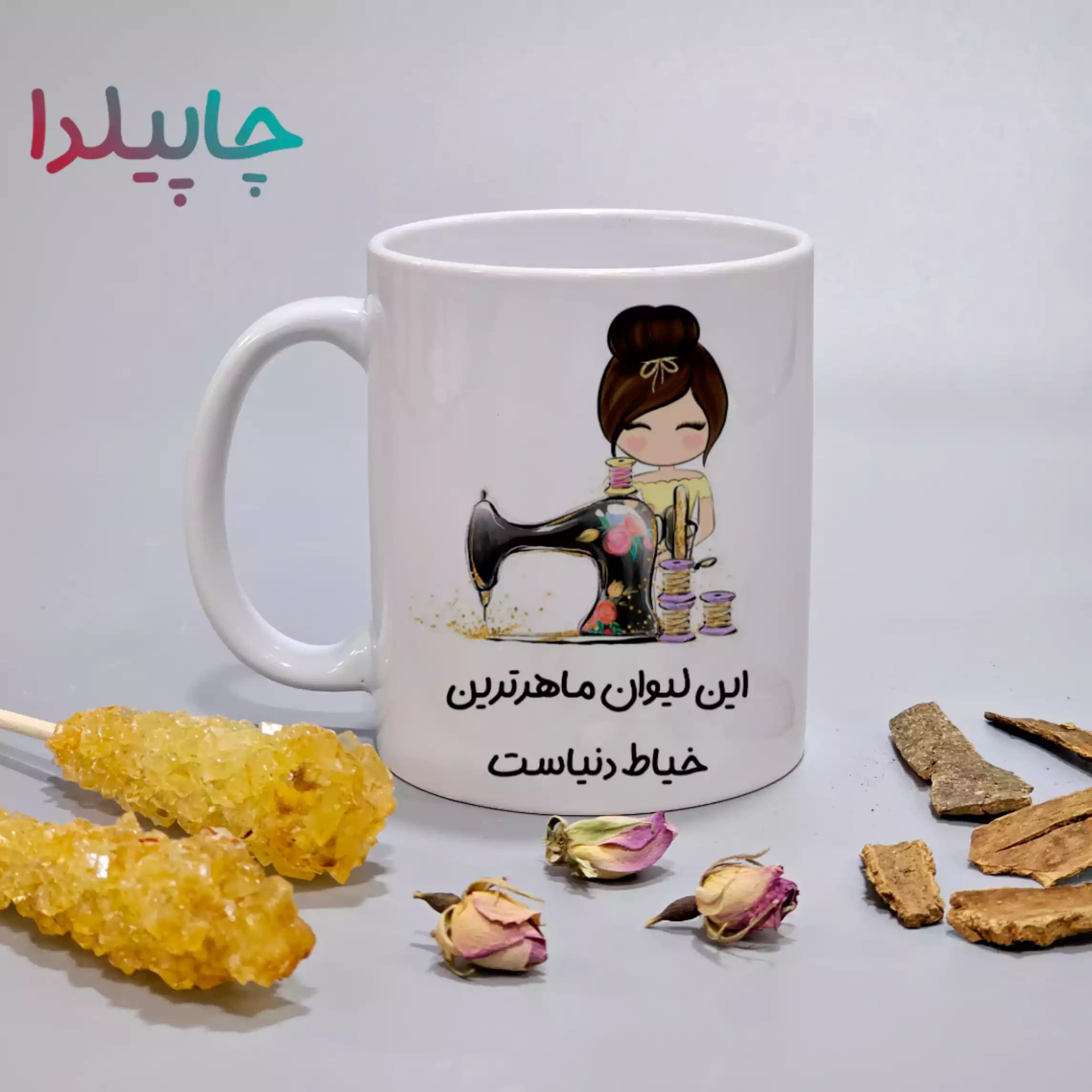لیوان ساده با طرح خیاط