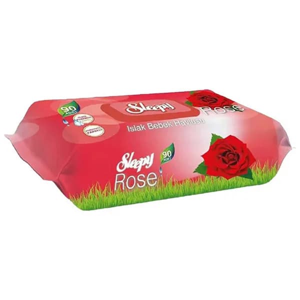 دستمال مرطوب کودک اسلیپی گل رز 90 عدد