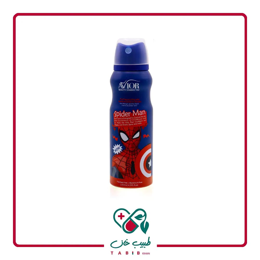 اسپری بدن کودک اویور طرح مرد عنکبوتی 130 میل/Avior Baby Body Spray Spider Man Design