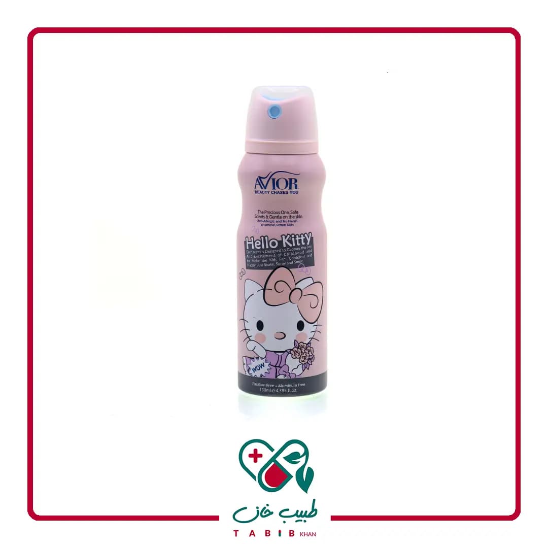 اسپری بدن کودک اویور طرح کیتی 130 میل/Avior Baby Body Spray Kitty Design