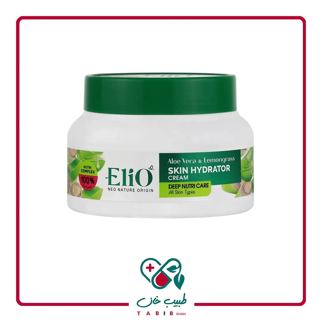 کرم مرطوب کننده آلوئه ورا و علف لیمو الیو 200 میلی لیتر/Aloe Vera And Lemongrass Skin Hydrator Cream Elio 200 ML