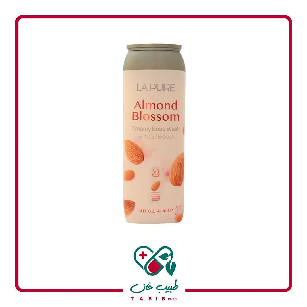 شامپو بدن کرمی شکوفه بادام لپیور 414 میلی لیتر/Lapure Almond Blossom Body Wash 414 ml