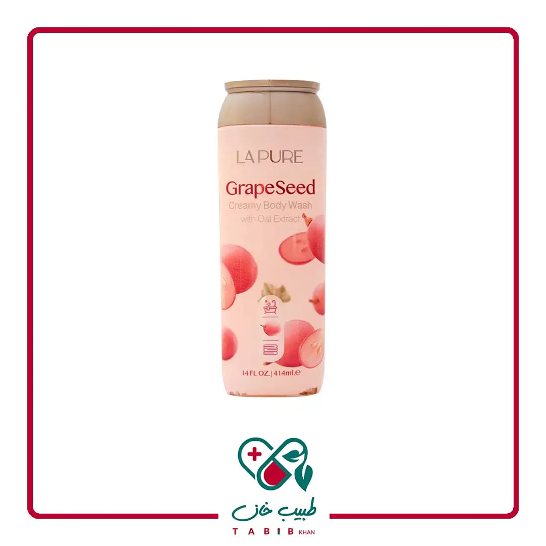 شامپو بدن کرمی هسته انگور لپیور 414 میلی لیتر/Lapure Grapeseed Creamy Body Wash 414 ml