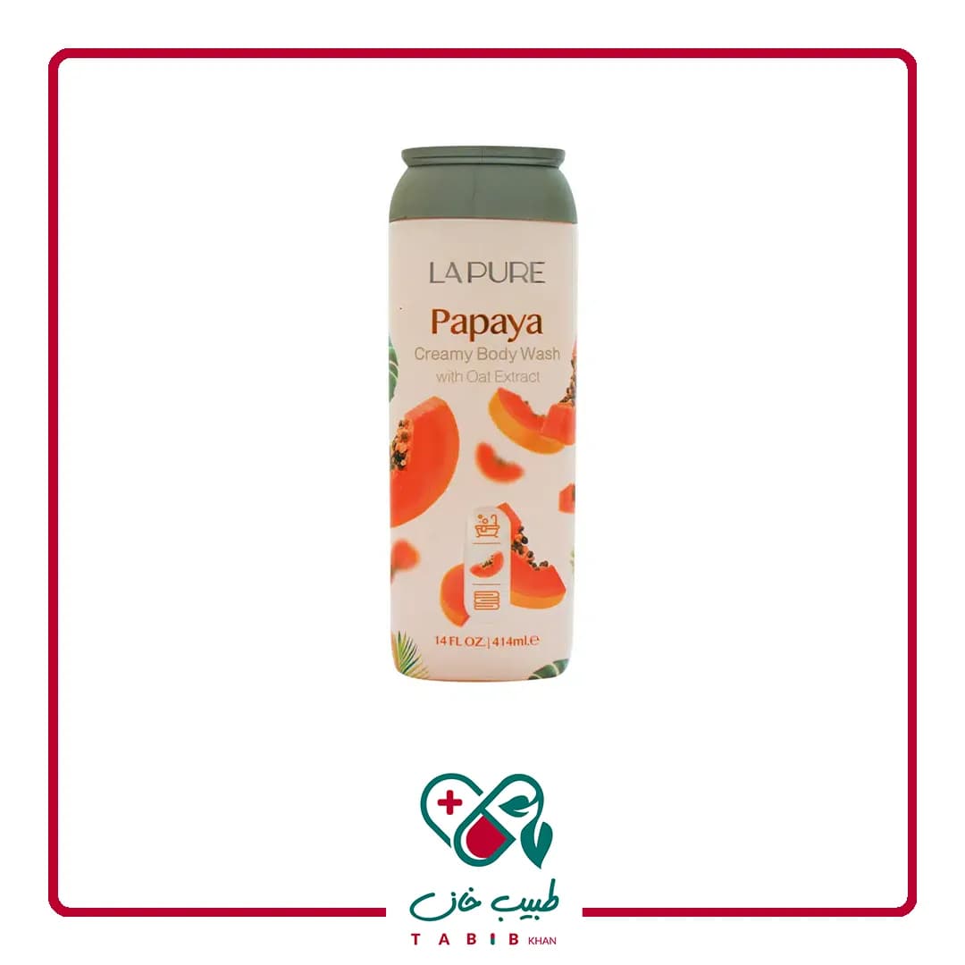 شامپو بدن کرمی پاپایا لپیور 414 میلی لیتر/Lapure Papaya Body Wash 414 ml