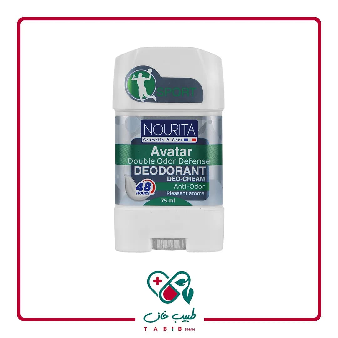استیک کرمی خوشبو کننده بدن اسپرت آواتار نوریتا 75 میلی لیتر/Avatar Deodorant Deo Cream for Men Nourita 75 ML