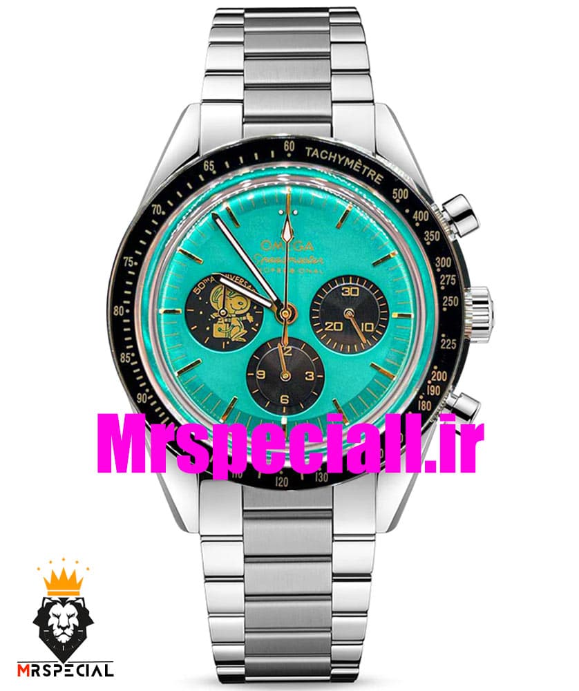 ساعت مردانه امگا اسپید مستر اسنوپی کرنوگراف استیل صفحه سبز OMEGA Speedmaster 01612