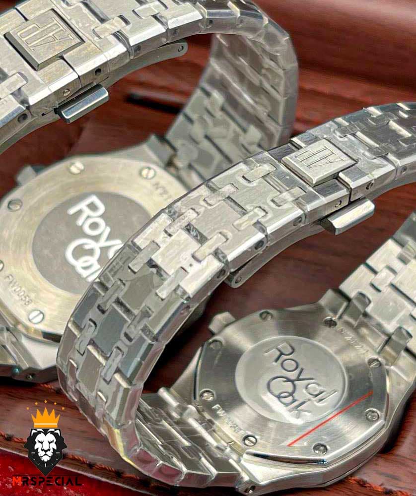 ساعت ست اودمار پیگه مردانه و زنانه استیل صفحه سفید Audemars Piguet Royal 01575 — تصویر ۵