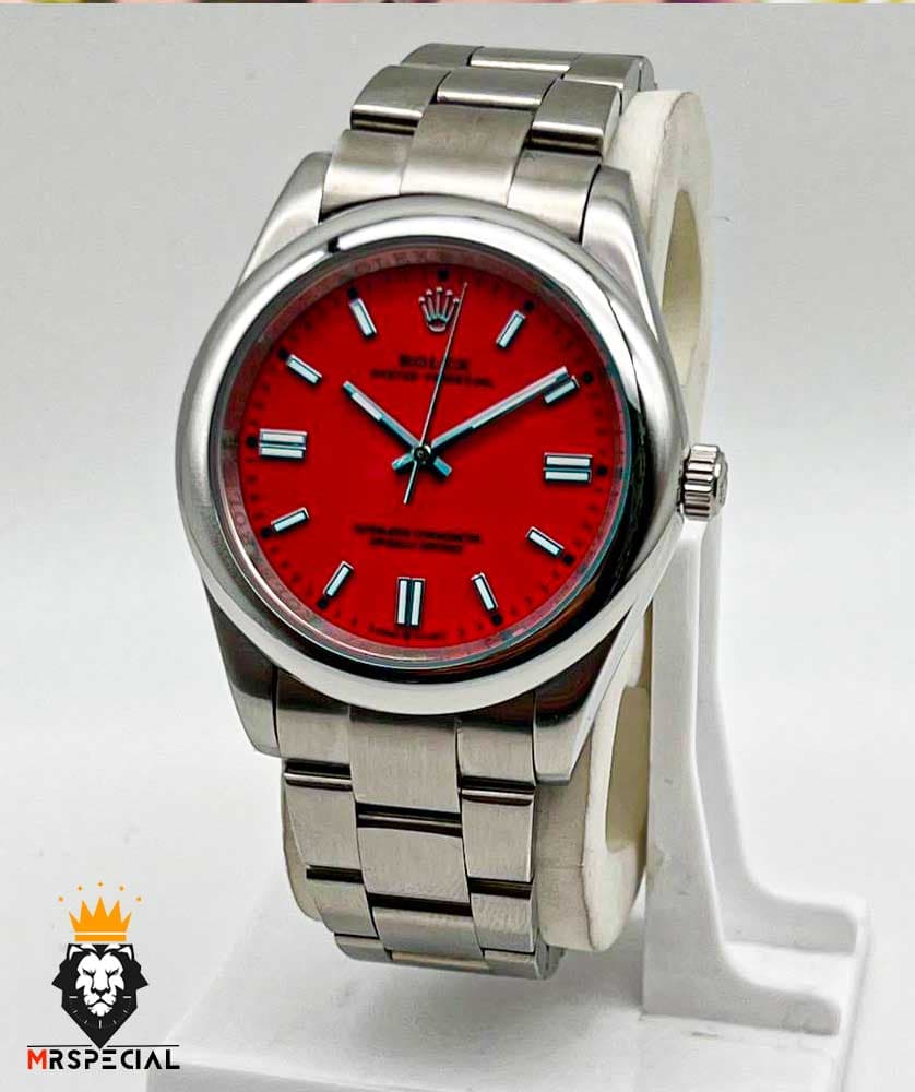 ساعت ست مردانه و زنانه رولکس پرپچوال اتوماتیک صفحه قرمز 01465 Rolex Oyster Perpetual — تصویر ۴