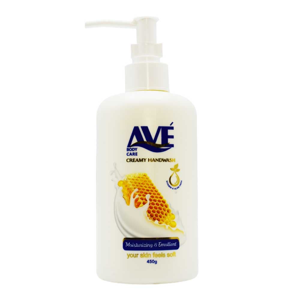 مایع دستشویی کرمی اوه AVE با رایحه شیر عسل حجم 450 میلی لیتر