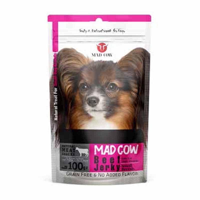 تشویقی سگ نژاد کوچک Mad Cow با طعم فیله گوشت وزن 100 گرم