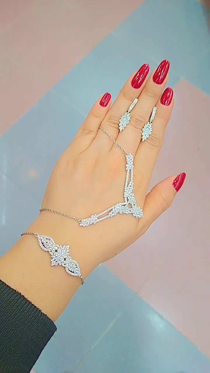 سرویس نقره زنانه عیار 925استاندارد بدون ریزش نگین ضد حساسیت