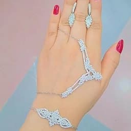 سرویس نقره زنانه عیار 925استاندارد بدون ریزش نگین ضد حساسیت — تصویر ۳