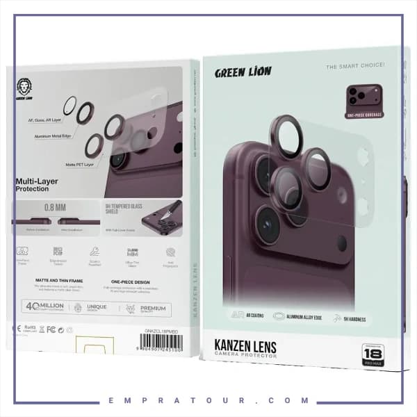 محافظ لنز دوربین آیفون 18 پرومکس گرین لاین Green Lion GNKZCL18PMCL — تصویر ۴