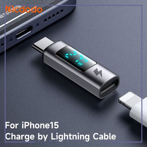 تبدیل لایتنینگ به تایپ سی با نمایشگر دیجیتال مک دودو OT-5990 — تصویر ۴