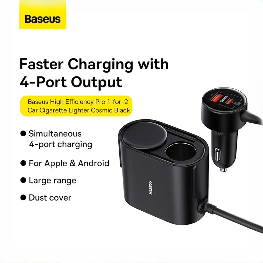 شارژر فندکی 4 پورت 30 وات بیسوس BS-CG010 — تصویر ۱۰