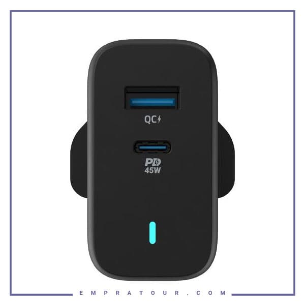 آداپتور شارژ 45 وات با کابل همراه پاورولوژی PWCUQC004 — تصویر ۲