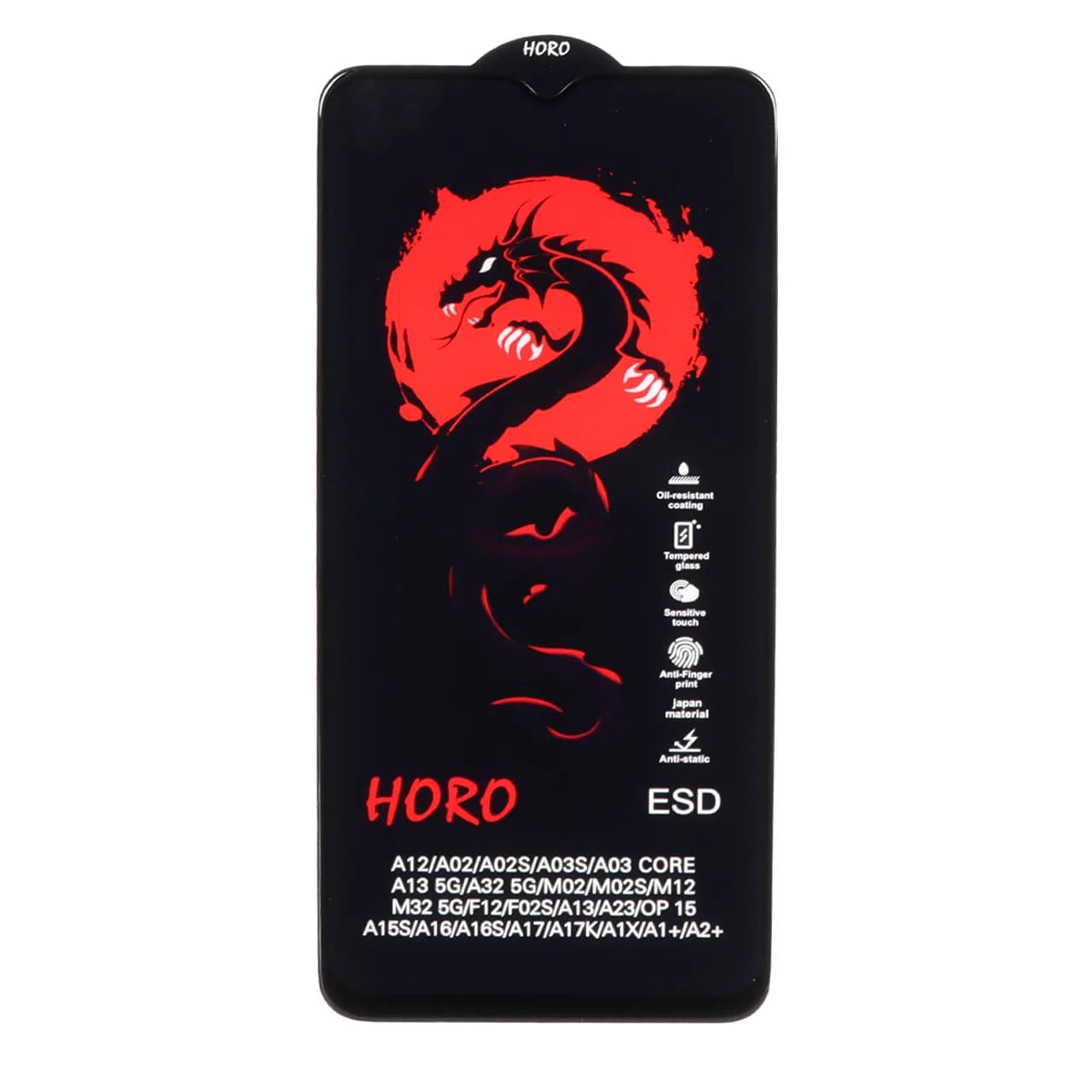 محافظ صفحه نمایش شیشه ای Full Cover ESD Horo مدل Samsung Galaxy A12 / A02 / A02S / A03 / A03S / A03 Core / A04 / A04S / A04E / A13 / A23 / A32 5G / M02 / M04 / M12 / M13 / M23 / M33 /F13 / A1 Plus / A — تصویر ۳