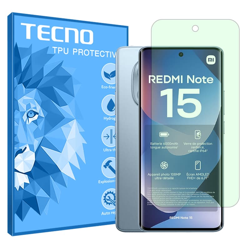 گلس شیائومی Redmi Note 15 4G/5G مدل گرین لایت برند تکنو