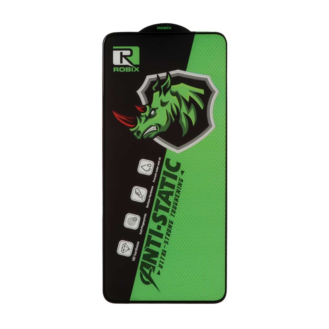 محافظ صفحه نمایش شیشه ای Full Cover Robix Anti Static ESD مدل Xiaomi Poco X7 Pro 5G / Mi 14T / Mi 14T Pro / Redmi Note 13 Pro 5G / Poco X6 5G / Poco F6 5G / Poco F6 Pro 5G/ Note 13 5G/ Xiaomi Poco X6