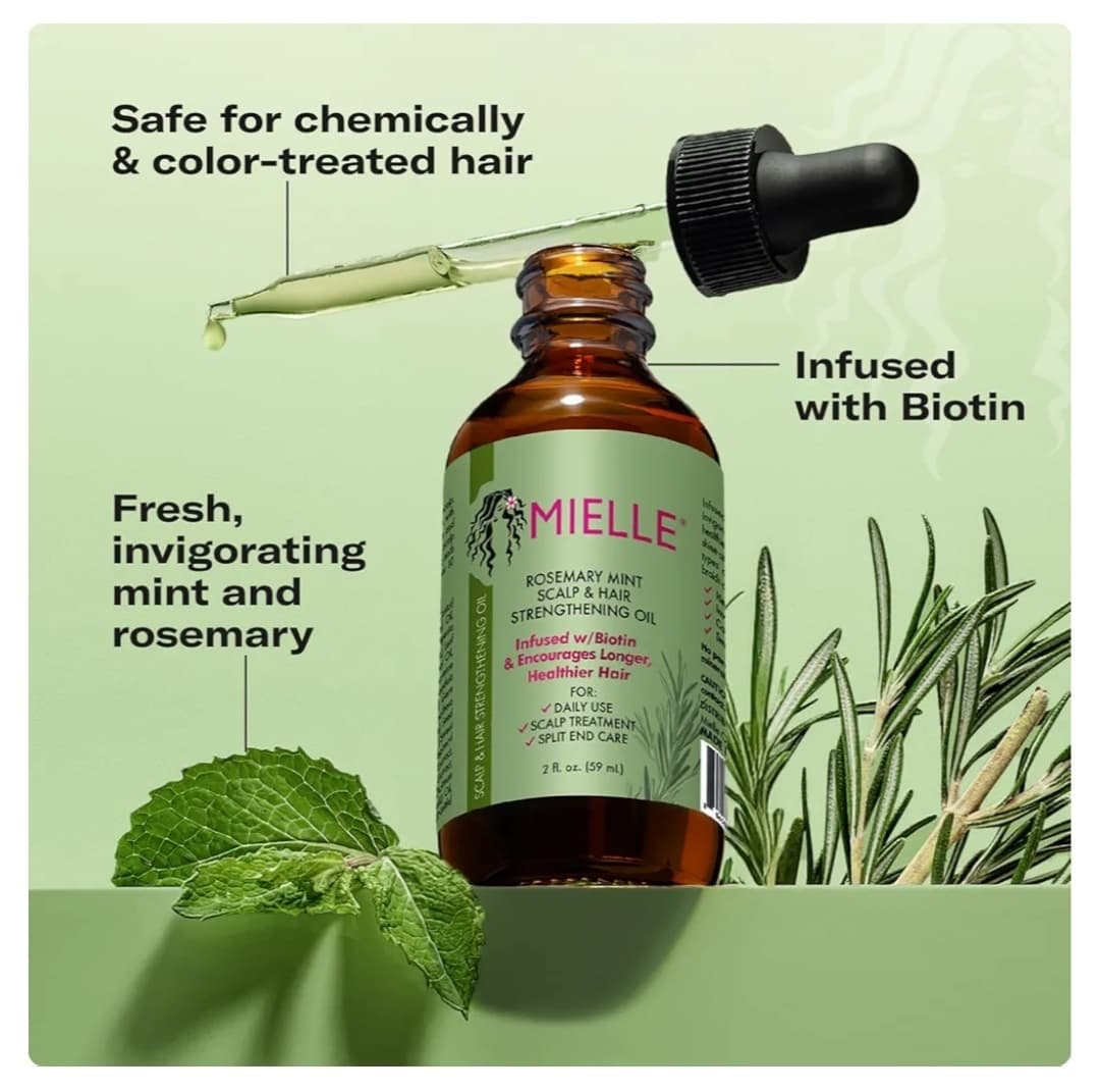 روغن ضد ریزش و تقویت‌کننده پوست سر و مو رزماری و نعناع میله Miele Organics Rosemary Mint Scalp and Hair — تصویر ۶