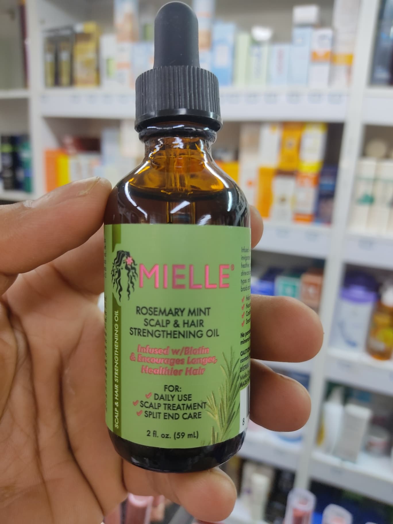 روغن ضد ریزش و تقویت‌کننده پوست سر و مو رزماری و نعناع میله Miele Organics Rosemary Mint Scalp and Hair