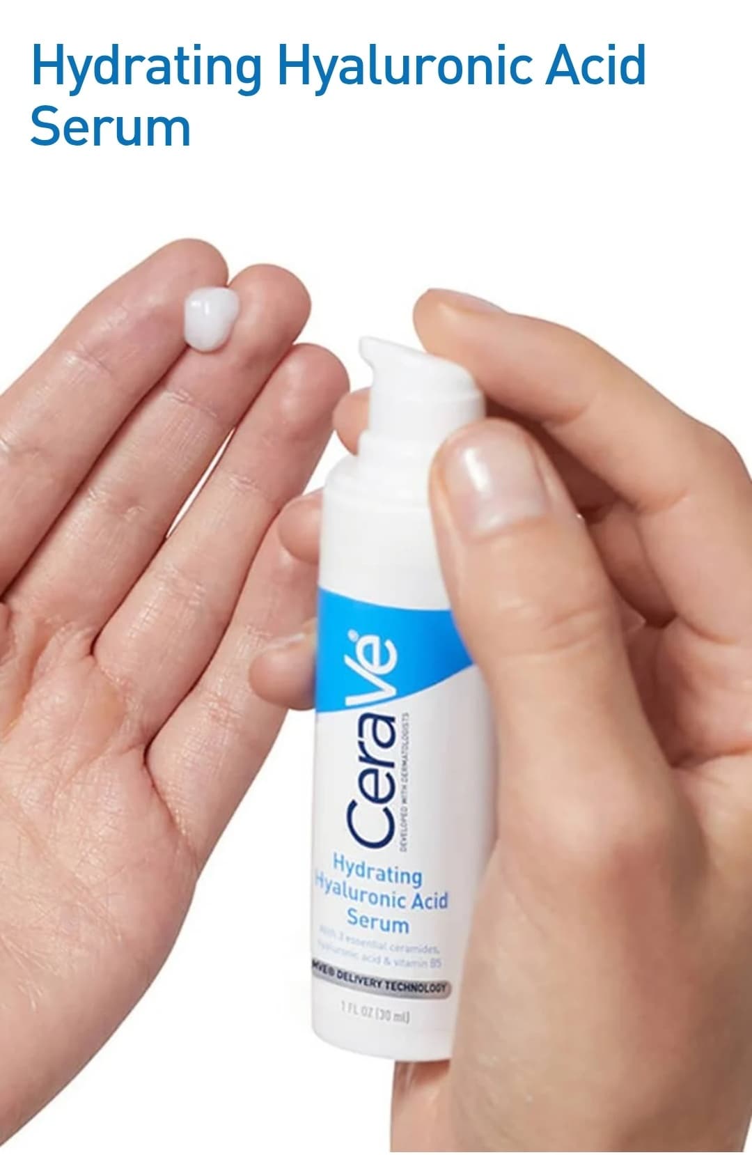 سرم آبرسان هیالورونیک اسید سراوی 30 میل اصل CeraVe Hydrating Hyaluronic Acid Serum — تصویر ۷