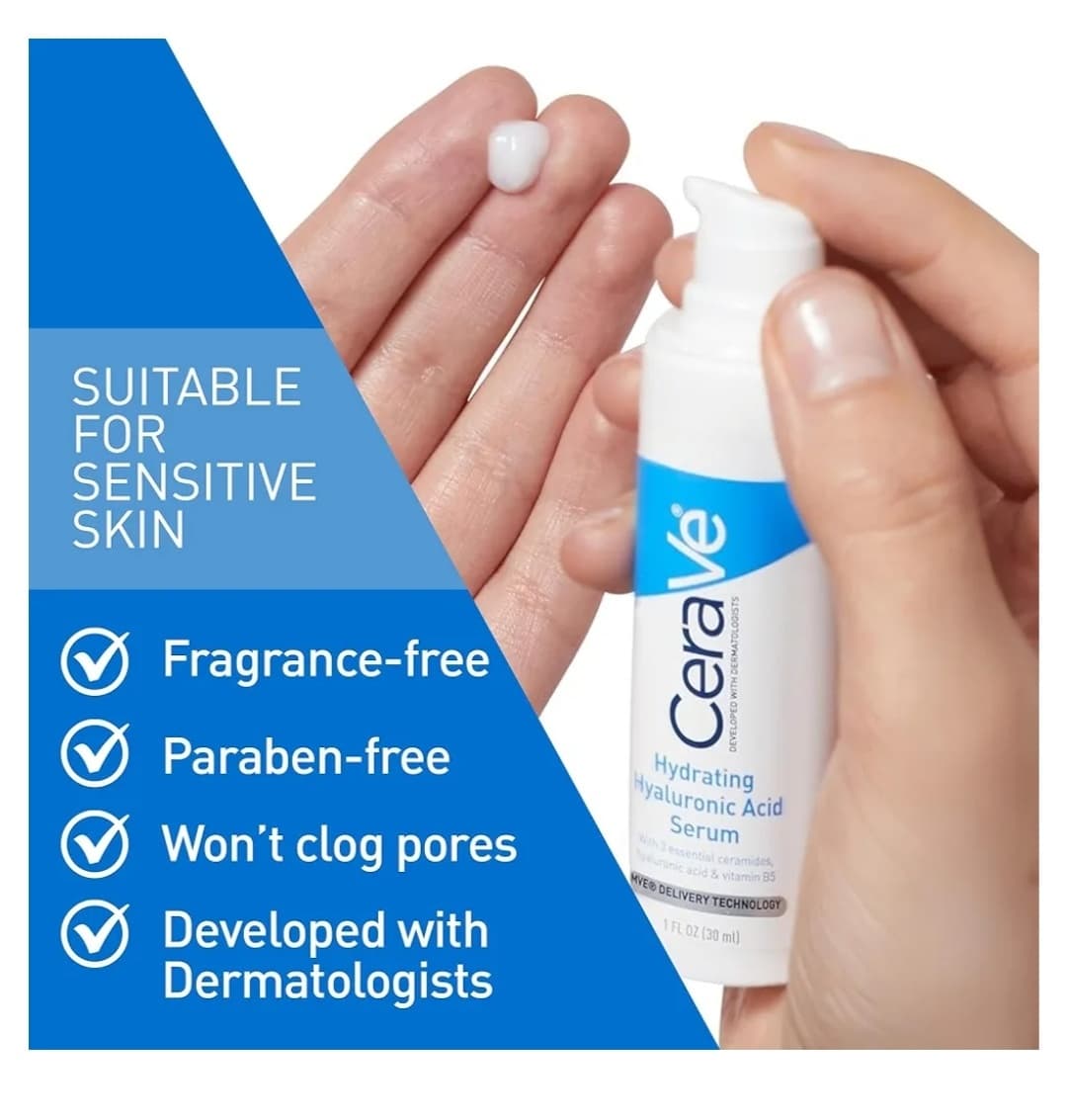 سرم آبرسان هیالورونیک اسید سراوی 30 میل اصل CeraVe Hydrating Hyaluronic Acid Serum — تصویر ۸
