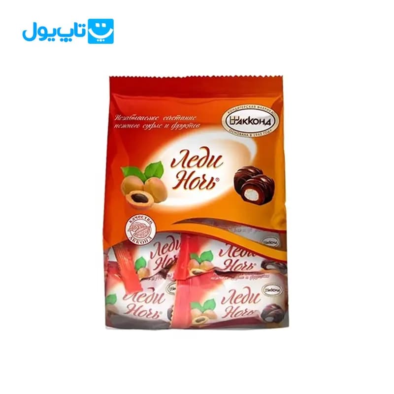 شکلات روسی آکوند Akkond مدل مغزدار حاوی زردآلو — تصویر ۴