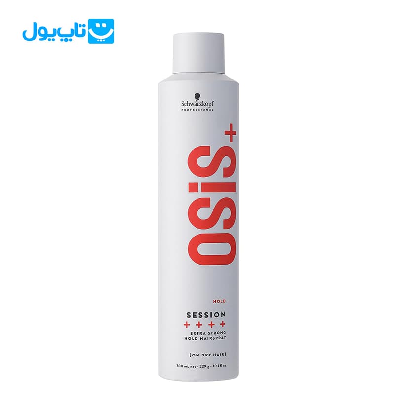 اسپری تافت مو شوارتسکف schwarzkopf سری اوسیس +OSiS مدل Session شماره ۴ حجم 300 میلی‌لیتر