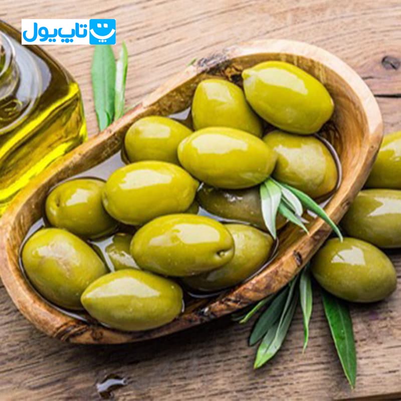 زیتون سبز با هسته دانه درشت لوراس Loras وزن 900 گرم — تصویر ۲