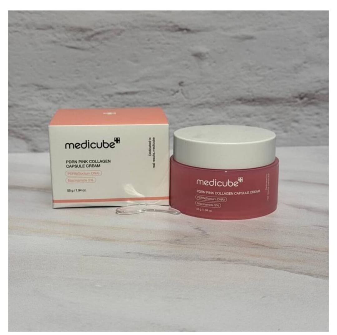 کرم کپسولی PDRN و کلاژن صورتی مدی کیوب 55 گرم medicube – PDRN Pink Collagen Capsule Cream