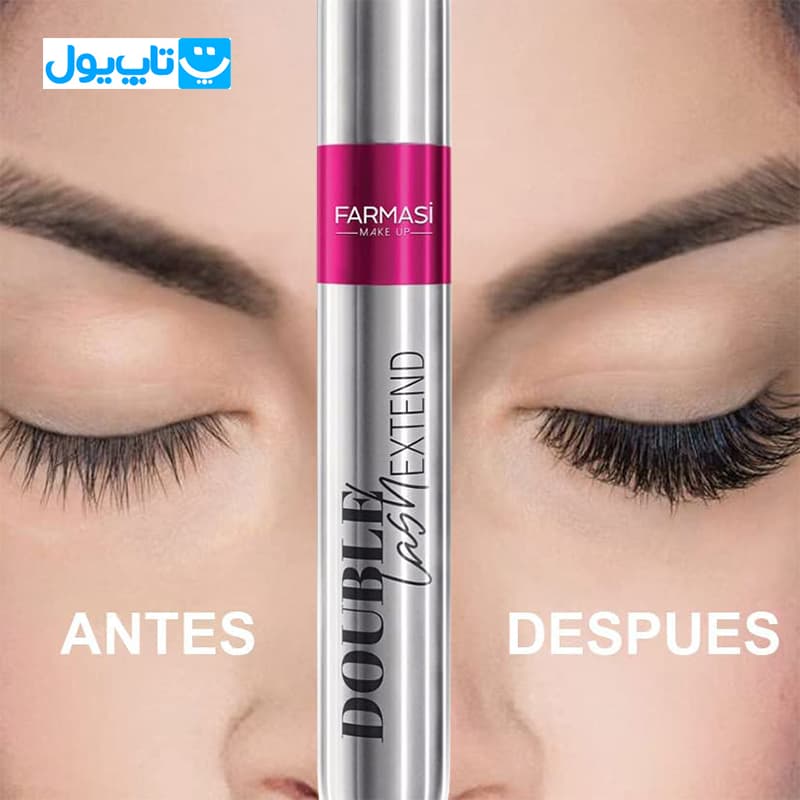 ریمل حجم دهنده فارماسی Farmasi مدل Double Lash Extend دارای دو سر حجم 12 میلی‌لیتر — تصویر ۵