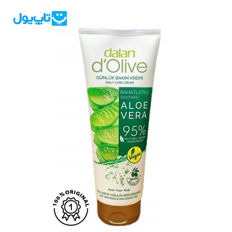 کرم آبرسان و مرطوب‌کننده دالان Dalan d’Olive حاوی عصاره آلوئه ورا حجم 250 میلی‌لیتر