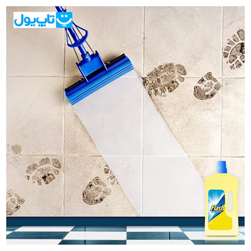 مایع شوینده و چربی‌زدا زمین فلش Flash حاوی روغن پوست پرتقال حجم 1 لیتری — تصویر ۴