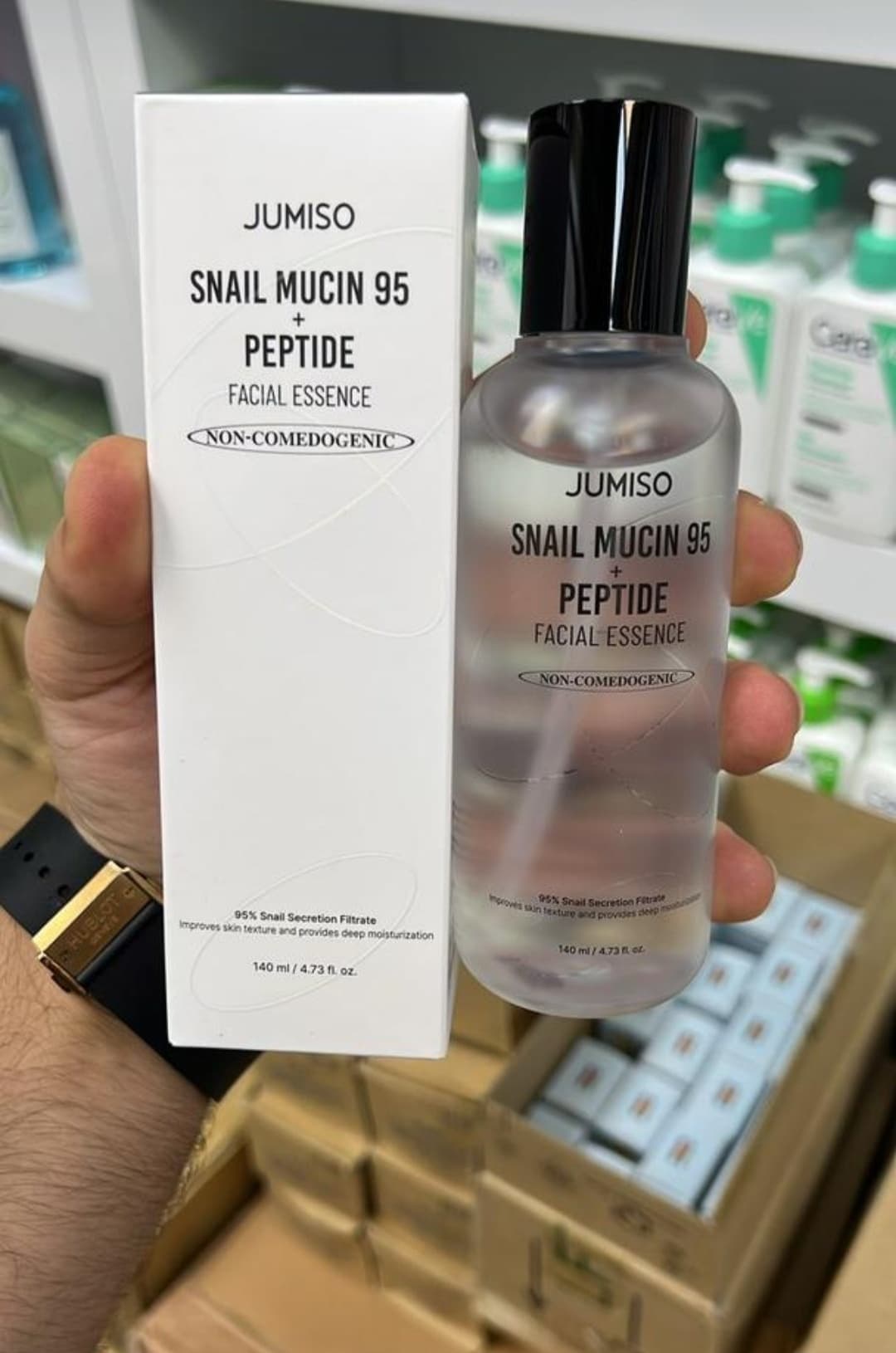 اسنس حلزون و پپتاید جومیسو Jumiso snail musin 95 + peptide facial essence non_comedogenic 140 ml
