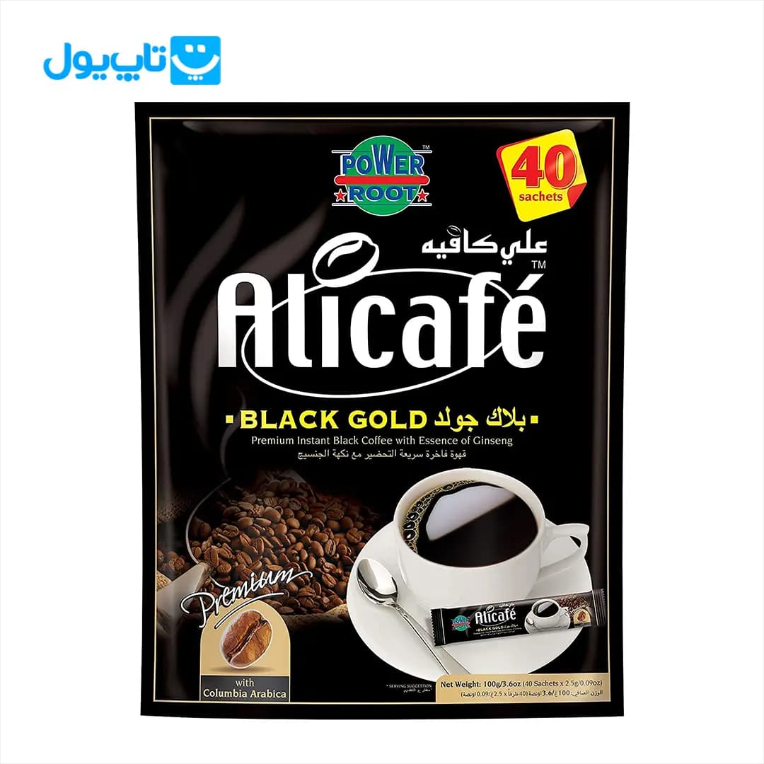 قهوه فوری علی کافه Alicafe مدل Black Gold بسته 40 عددی