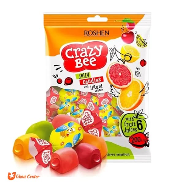 آبنبات میوه ای ژله ای روشن مدل Crazy Bee وزن 1 کیلو