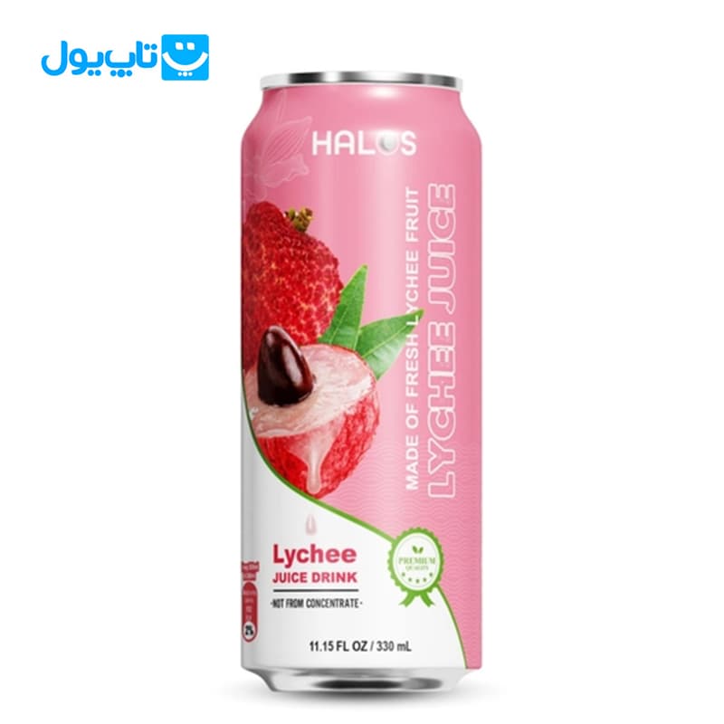 آبمیوه هالوس Halos با طعم میوه لیچی Lychee حجم 330 میلی‌لیتر
