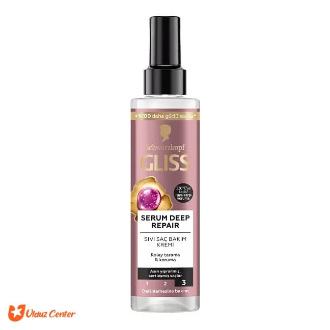 اسپری دو فاز مو گلیس مدل serum deep repair حجم 200 میل